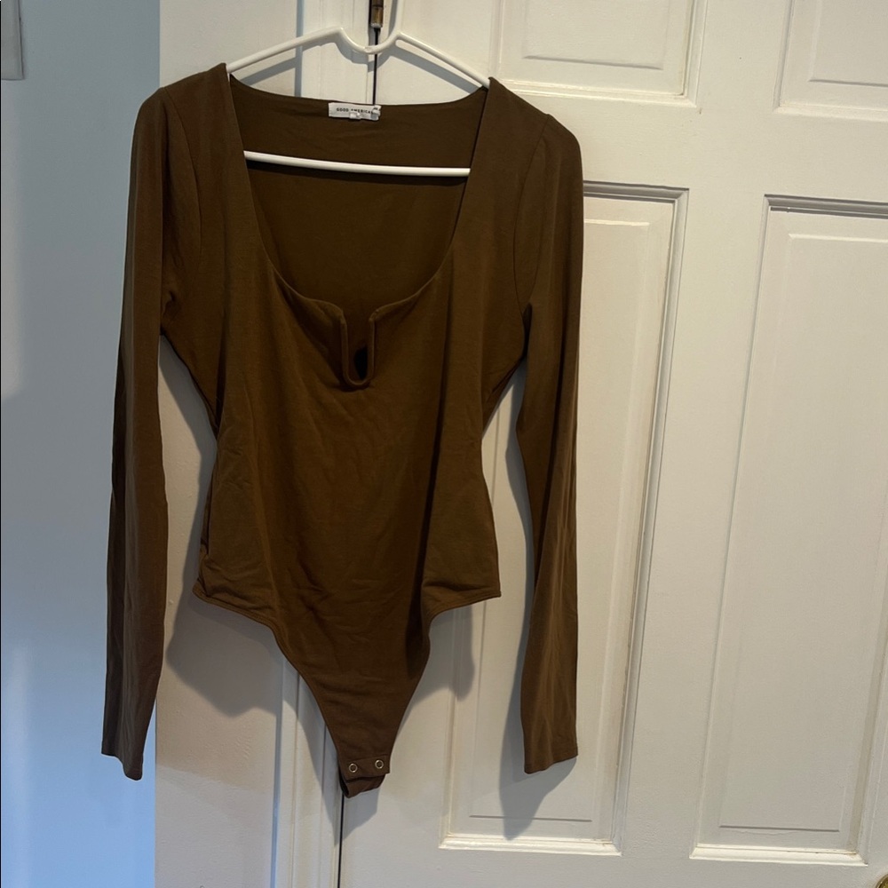 Good American U Ring Bodysuit in Sepia Long Sleeve size 3 - Picture 2 of 5
